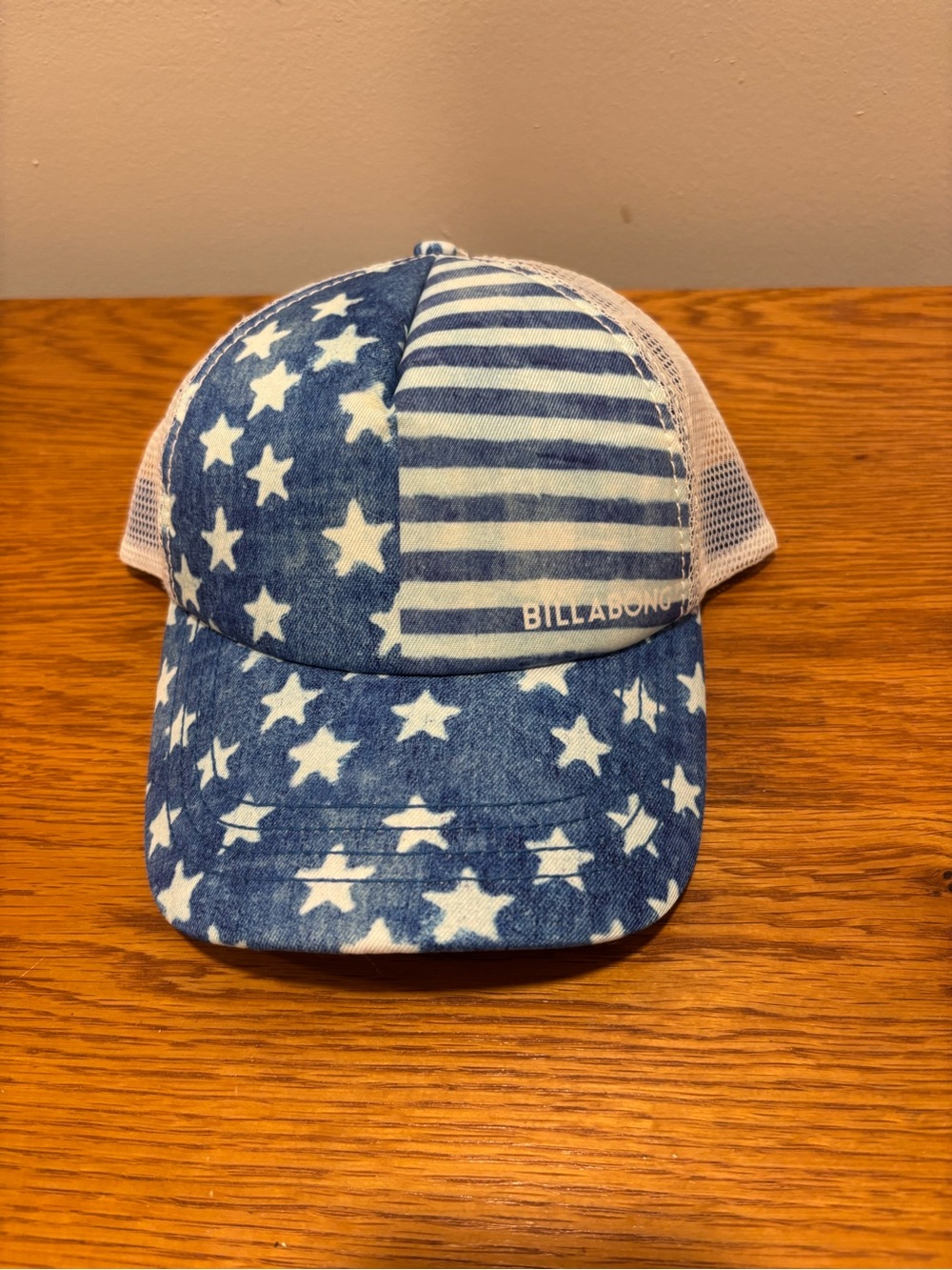 Billabong Blue Star & Stripe Mesh Trucker Hat